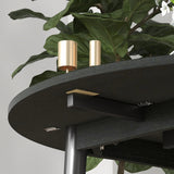 HOMCOM 35" Small Kitchen Table, Collapsible Drop Leaf Table for Small Spaces, Round Folding Dining Table with Solid Wood Legs for Kitchen, Dining Room, Distressed Black HOMCOM