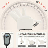 Flamaker Power Lift Chair Massage Recliner Chairs for Elderly - Ergonomic Design with Cup Holders & Side Pockets, Remote Control (White) Flamaker