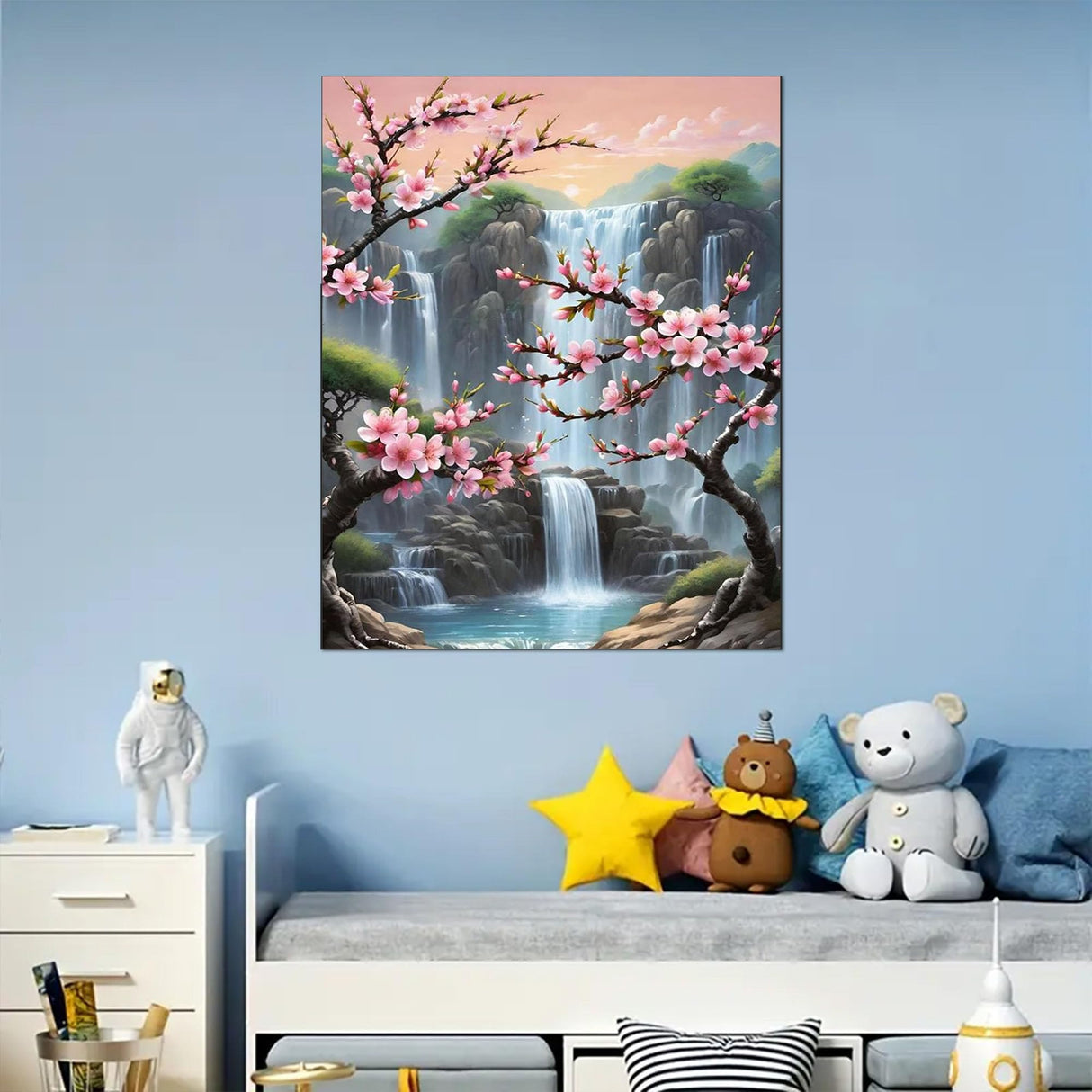 Arttoplus Waterfall Paint by Numbers Kit for Adults-Flowers Adult Paint by Number Kits on Canvas,Landscape Painting by Number Adult for Gift Home Wall Decor(16x20inch) Arttoplus