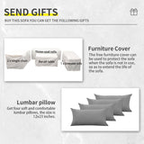 Lviden 5 Piece Wicker Patio Furniture Sets Outdoor Conversation Set, PE Rattan Sectional Sofa Couch with 45" Fire Pit Table and Non-Slip Grey Cushions, Furniture Covers Included Lviden