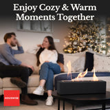 Houswise Tabletop Fire Pit - Concrete Outdoor & Indoor Fire Pit Tabletop, Smores Maker Kit, Table Top Firepit, Small Portable Mini Indoor Fireplace Houswise