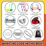 Ninja Warrior Obstacle Course for Kids，60ft Ninja Slackline-with 8 Pcs Accessories,Tree Protector & Carry Bag Ninja Course for Kids Outside-Backyard Zip Line for Kids Perantlb