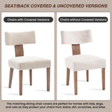 HNY Mid Century Modern Dining Chairs Set of 6, Farmhouse Linen Fabric Upholstered Accent Curved Backrest Kitchen Chairs, with Hardwood Frame, Beige, Linen HNY