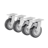 TRY-YEAN 4 Pack 6 Inch Heavy Duty Caster Wheels, Anti-Skid All Swivel Industrial Casters 2204lbs, 360 Degree Top Plate, 2 w/Brakes 2 No Brakes Polyurethane Plate Casters for Cart Furniture Workbench TRY-YEAN