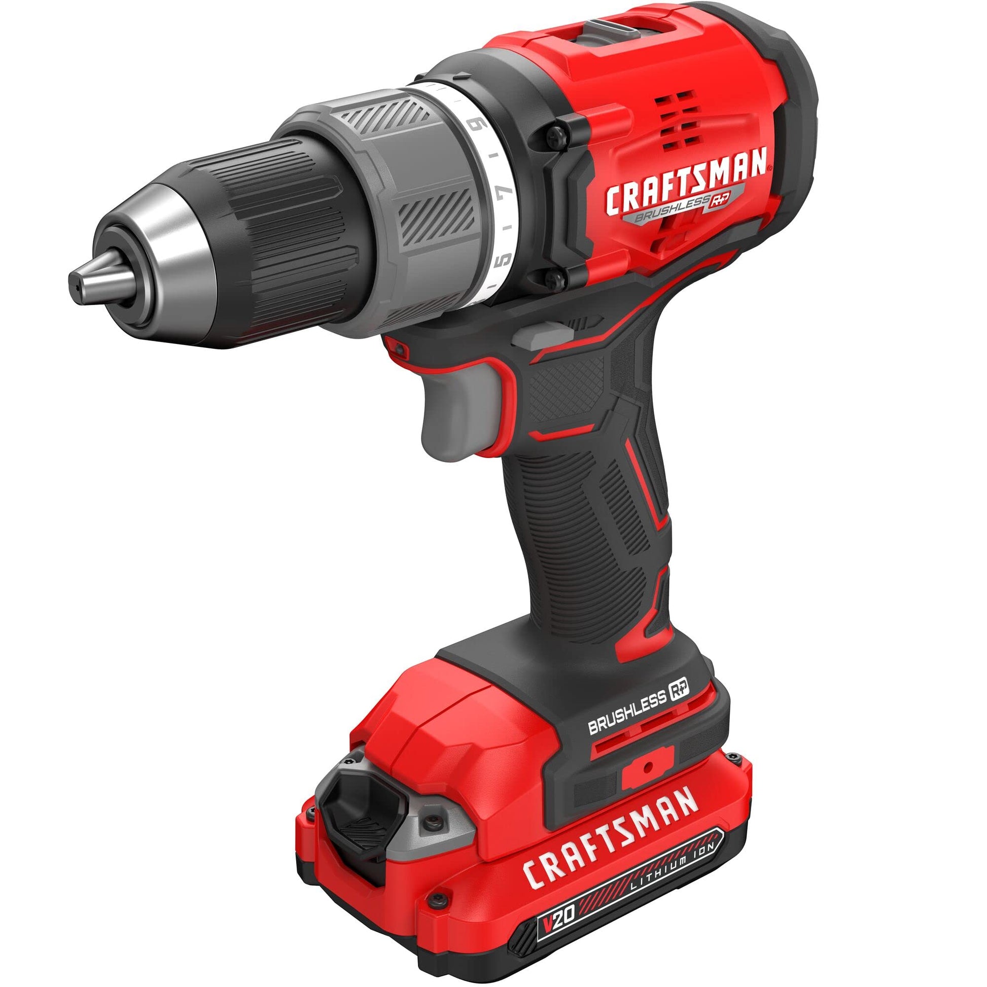 CRAFTSMAN RP+ Cordless Drill/Driver Kit, with 2 Batteries and Charger, Brushless (CMCD713C2) - WoodArtSupply