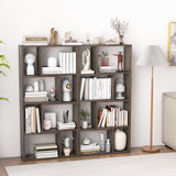 Tangkula 5 Tier Geometric Bookshelf, 48”H Freestanding 8-Cube Open Bookcase, Wooden Storage Display Shelf, 2 Anti-Toppling Devices, 8 Cubes Home Office Decor Room Divider for Living Room (1, Gray) Tangkula