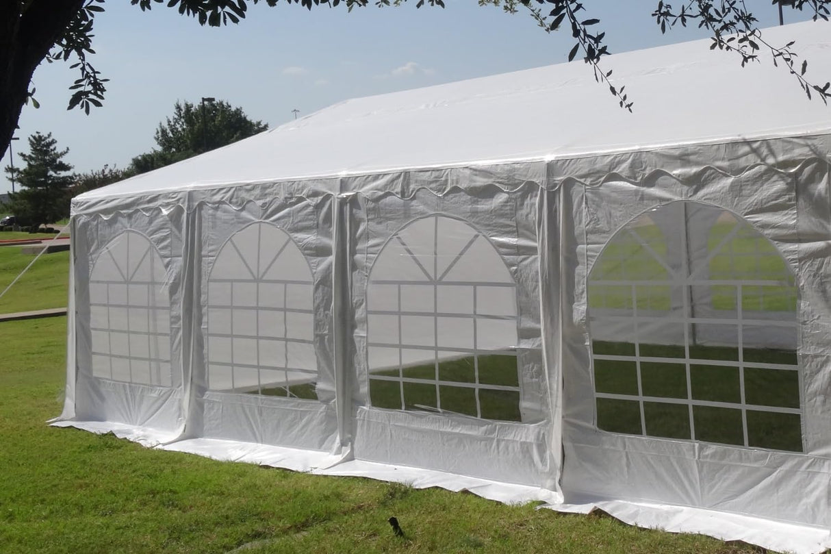 DELTA Canopies 40'x20' PE Party Tent - Large Heavy Duty Wedding Tent Outdoor Event Shelter Upgraded Galvanized Canopy, Waterproof Top + 5 Storage Bags DELTA