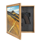 Jingdekiln Hidden Gun Storage Picture Frame Compartment Furniture, Firearm Concealment Shelf Wall Decor, Wooden Pistol Box for Home Jingdekiln