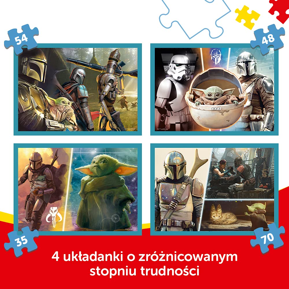 Trefl 34397 - Star Wars Mandalorian - Set of 4 Jigsaw Puzzles for Kids Trefl