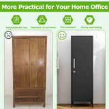 PAOFIN 47" Metal Storage Locker, Lockable Employees Metal Locker with Door and Adjustable Shelves, Steel Locker for Home, School, Office, Gym (Black) PAOFIN