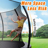 16FT Pumpkin Trampoline with Basketball Hoop, Balance Bar and Enclosure Net, Outdoor Trampoline for Kids and Adults, Capacity 1100 lbs JINS&VICO