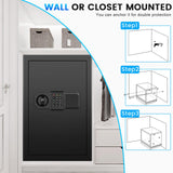 5.0 Cuft Fireproof Safe for Home Use, Digital Home Safes with Programmable Keypad, Spare Keys and Alarm System, Security Safes Box Fireproof Waterproof, Anti-Theft Fire Safe Box for Home Office Bukumo