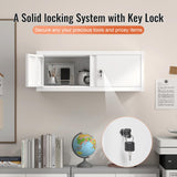 LUCYPAL Metal Storage Cabinet,Garage Wall Mounted Storage Cabinet with Locking Doors,Steel Hanging Cabinets for Home Office,Warehouse,Bathroom,Kitchen,White,12.8''H LUCYPAL