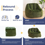 MAXYOYO Bean Bag Chair, Comfy Bean Bag Sofa with Back Support, Faux Fur Bean Bag Chair for Adults and Kids, Stuffed Floor Sofa for Living Room, Bedroom, Apartment, Green MAXYOYO