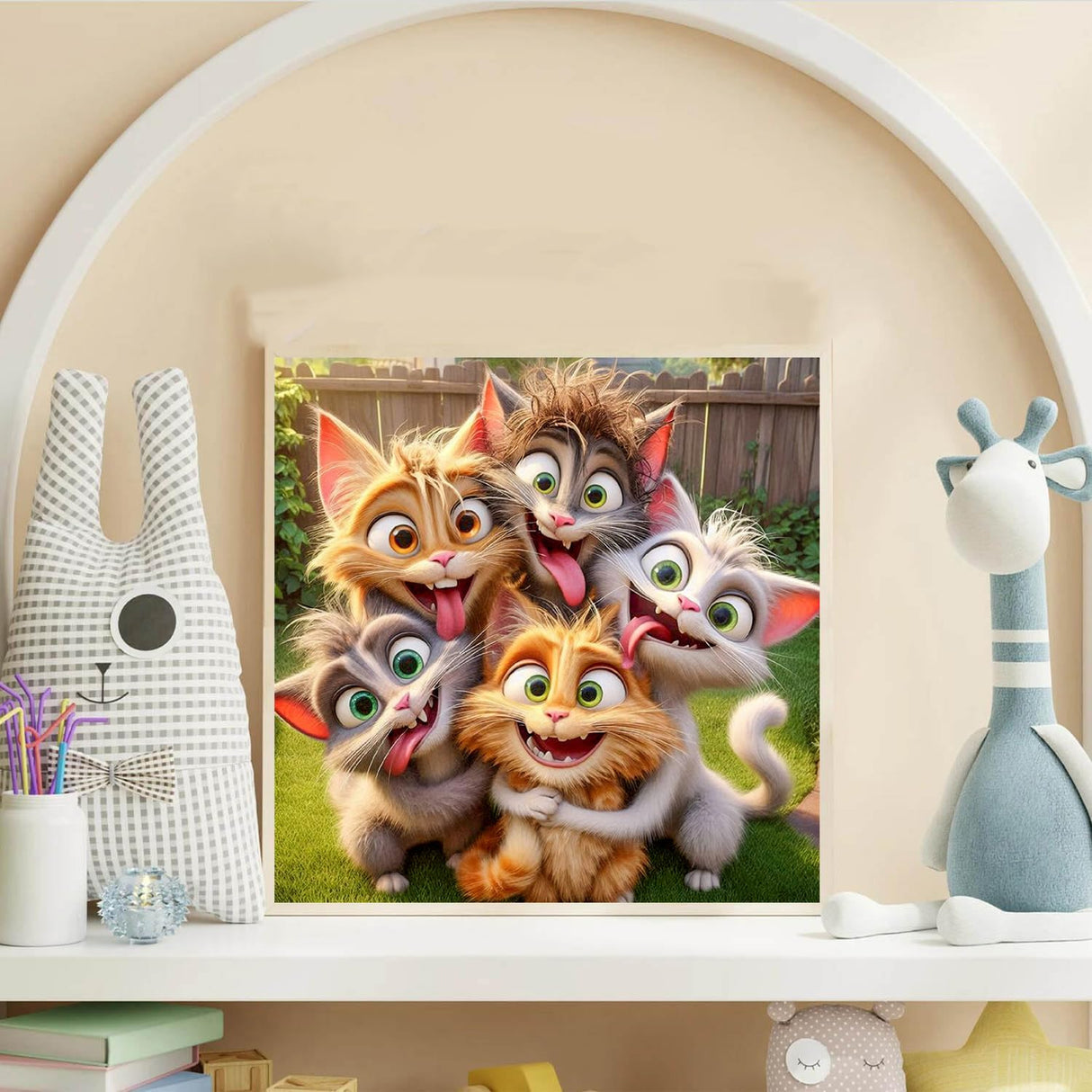 Lophomie Diamond Art Kits for Adults, 5D DIY Cat Diamond Painting Kits for Adults Beginners, Diamond Dots Kits Gem Arts Crafts for Home Wall Decor 14x14 Inch Lophomie