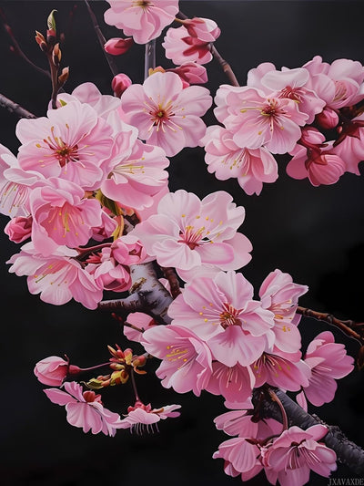 Diamond Painting Kits The Beautiful Blooming Cherry Blossoms Diamond Art Kits for Adults Japanese Painting Crafts Home Wall Decor DIY 5D Gem Art Perfect for Relaxation 12x16 inch