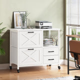 SEDETA 4 Drawers Filing Cabinet, File Cabinet for Home Office fits Letter/Legal/A4 Size Hanging Files, Printer Stand with Storage, White SEDETA