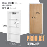 Houseables Recessed Medicine Cabinet, Recessed Wall Niche, Medicine Cabinet Insert, Bathroom Niche, In Wall Shelf, Insert for Drywall, Between Studs Shelf Replacement, Without No Mirror, 14x36 (17x38) Houseables