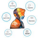 LELEMON Solar System Jigsaw Puzzles in a Metal Box 100 Pieces Space Star Jigsaw Puzzle for Kids Ages 4-8 Children Learning Educational Puzzles Toys LELEMON