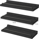 RYOFOBETTO Floating Shelves for Wall Decor Bathroom Shelves Over Toilet, Farmhouse Wall Shelves for Living Room, Bedroom, Picture Frames, Plants, Kitchen (Black, Set of 3) RYOFOBETTO