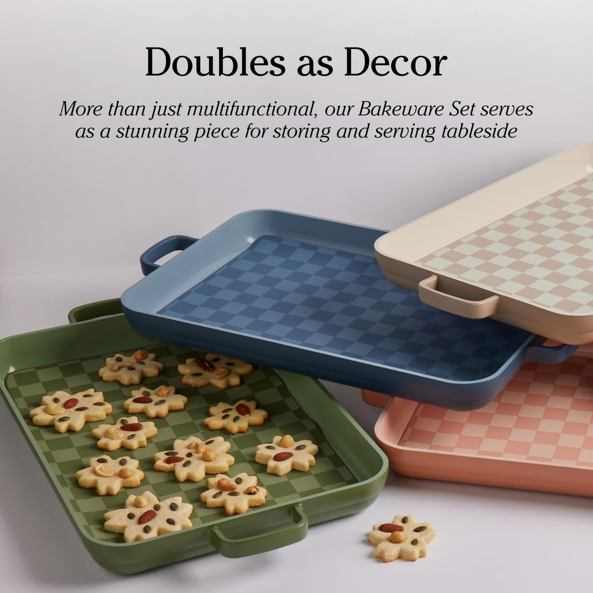 Our Place Bakeware Set | 5-Piece Nonstick, Toxin-Free, Ceramic, Stoneware Set with Oven Pan, Bakers, & Oven Mat | Space-Saving Nesting Design | Oven-Safe | Bake, Roast, Griddle and more | Spice Our Place