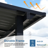 COBANA 8' x 10' Gazebo, Hardtop Wall Mounted Lean to Gazebo Pergola with Metal Roof for Patio, Deck, Backyard COBANA