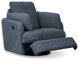 Signature Design by Ashley Modmax Contemporary Weather Resistant Manual Rocker Swivel Glider Recliner, Blue Signature Design by Ashley