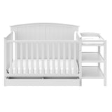 Storkcraft Steveston 5-in-1 Convertible Crib and Changer with Drawer (White) – GREENGUARD Gold Certified, Crib and Changing Table Combo with Drawer, Converts to Toddler Bed, Daybed and Full-Size Bed Storkcraft