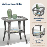 SUNSITT Outdoor Furniture Set with Fire Pit Table Wicker Patio Conversation Set 7-Piece Patio Sectional Furniture Set with Gas Firepit with Swivel Patio Chair Grey Wicker & Denim Blue Cushion SUNSITT