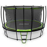 JumpFlex Hero Round Outdoor Backyard Trampoline with Net Safety Enclosure and Ladder, 15ft Jumpflex