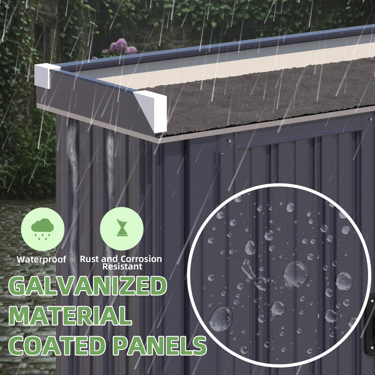 AECOJOY Outdoor Storage Cabinet Waterproof, Outside Metal Sheds & Outdoor Storage Garden Cabinet with Adjustable Shelves for Gardening Tools and Plants, Grey AECOJOY