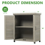 Outdoor Storage Cabinet & Potting Bench Table with Metal Top, Wooden Patio Furniture, Garden Workstation (Accent Grey, 36x31x17in) SoliWood