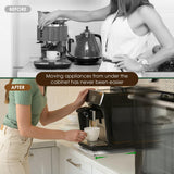 Baemin Acrylic Appliance Slider with Rubber Wheels, Sliding Tray for Heavy Kitchen Appliances, Coffee Maker Slider Tray for Counter, Countertop Moving Tray Accessories for Kitchen - 13" x 14" (Clear) Baemin