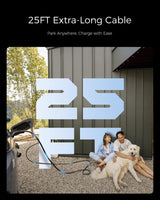 Level 1/2 EV Charger, 16A 110-240V Portable EV Charger with 25FT Cable, Home Electric Vehicle Charging Stations with NEMA 6-20 Plug NEMA 5-15 Adapter for All J1772 EVs EG evgoer