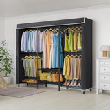 VIPEK V5C SE Garment Rack Wardrobe Closet, Heavy Duty Clothes Rack with Adjustable Shelves and Black Cover, Black Metal Closet Rack Clothing Storage Organizer for Bedroom, 70.1" Lx17.3 Wx76.4 H VIPEK