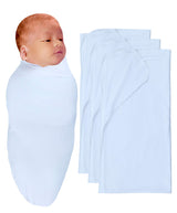 RATIVE Stretchy Swaddle Blanket Receiving Blankets with Headband Cap for Unisex Newborn Baby 0-3 Months Boys Girls (3-White Blankets) RATIVE