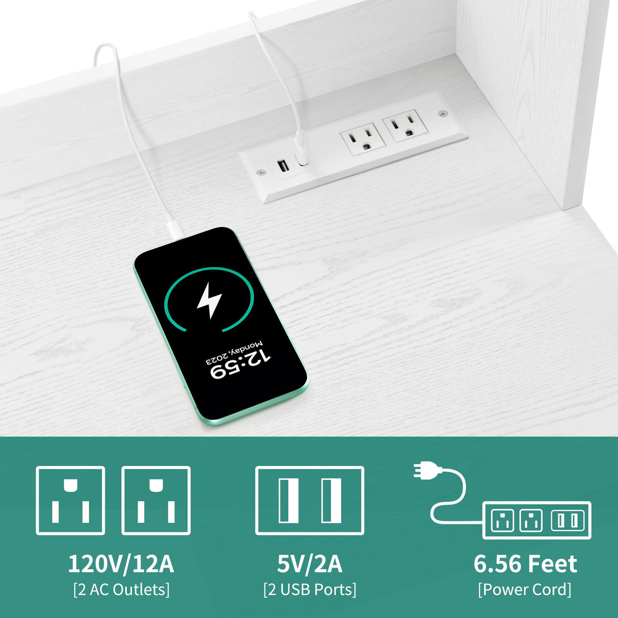 YITAHOME 71'' Kitchen Pantry Storage Cabinet with Microwave Stand, Tall Freestanding Hutch Cabinet with Power Outlet, Pantry Cabinet with Buffet Cupboard, Drawers and Acrylic Doors for Home, White YITAHOME