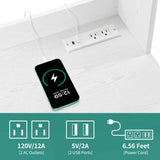 YITAHOME 71'' Kitchen Pantry Storage Cabinet with Microwave Stand, Tall Freestanding Hutch Cabinet with Power Outlet, Pantry Cabinet with Buffet Cupboard, Drawers and Acrylic Doors for Home, White YITAHOME