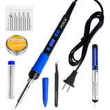 PNECK Soldering Iron Kit, 80W, LCD Display, Adjustable Temperature 356°F -932°F，Blue PNECK