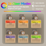 iyrany Floating nightstand Set of 2 with USB Ports, outlets, and led Light Strip – Modern Wall-Mounted nightstands with Oak and Rattan Design iyrany