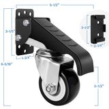 DOZAWA Retractable Workbench Casters with Quick-Release Caster Plate Set (4PK) 700lb Load Capacity, 2 Mounting Options DOZAWA