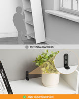 Hzuaneri 6-Tier Bookshelf, 66.9 Inches Floor Standing Bookcase, Display Storage Shelf, Corner Shelf, Home Decor Furniture for Home Office, Living Room, Bedroom, White 01103XBC Hzuaneri