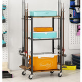 ZHOOGE Fishing Rod Holders for Garage, Fishing Pole holders Fishing Pole Rack Holds up to 8 Rods and Reel Combos, Fishing Gear Equipment Organizer Storage Solution for Garage Basement or Indoor ZHOOGE