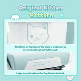 Dowinx Gaming Chair Cute with Cat Ears and Massage Lumbar Support, Ergonomic Computer Chair for Girl with Footrest and Headrest, Comfortable Reclining Game Chair 290lbs for Adult, Teen, Blue Green Dowinx