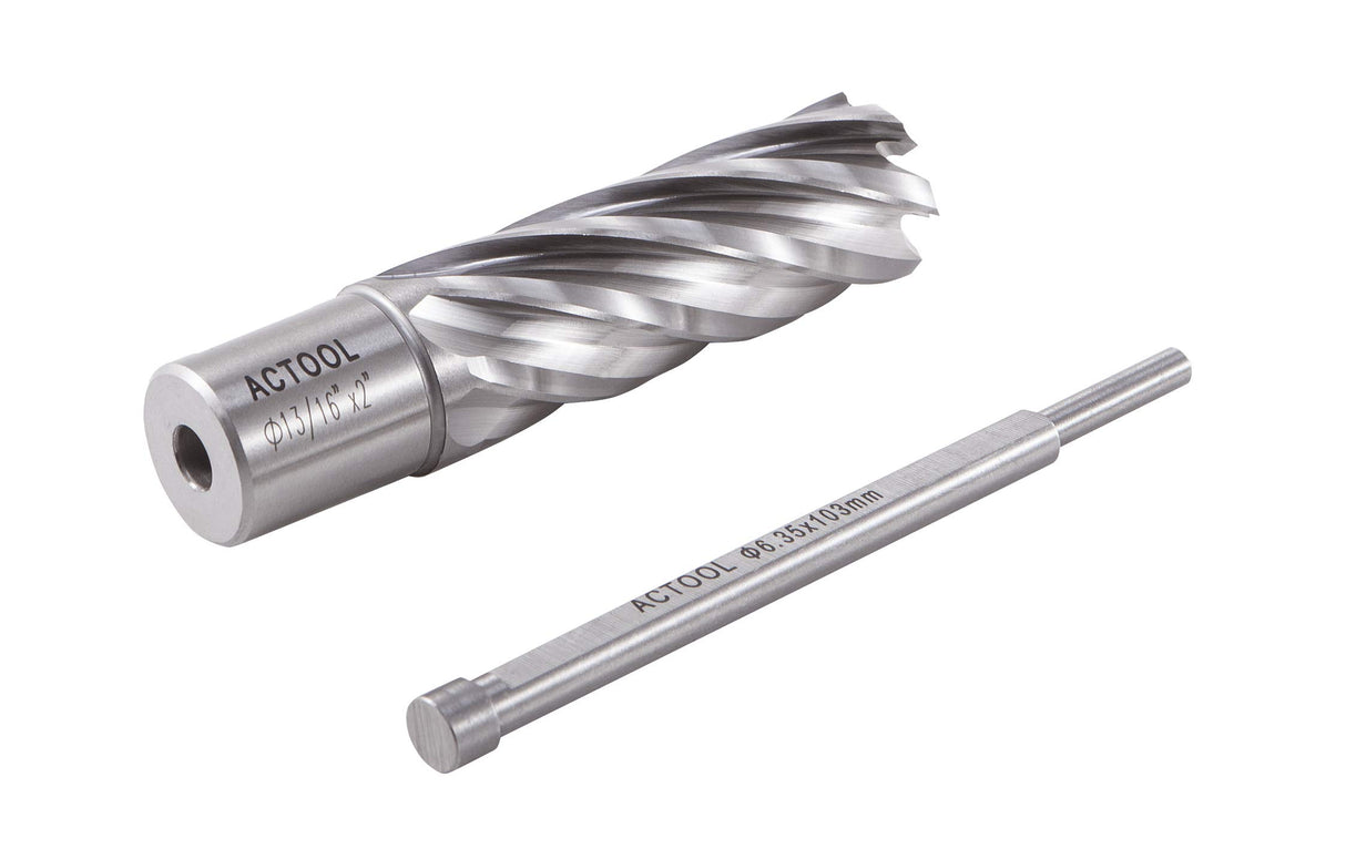 ACTOOL 13/16" Diameter × 2" Depth of Cut HSS ANNULAR Cutter with 3/4'' Weldon Shank ACTOOL