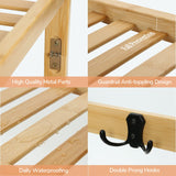 AMBIRD 3-Tier Bamboo Bathroom Shelf with Adjustable Height and Hooks AMBIRD