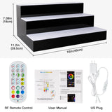 ClarityCraze LED Lighted Liquor Bottle Display Shelf, 3Tiers 16Inch Bar Bottle Display Shelf with Remote and App Control for Home Bar Party Whiskey Wine Coffee Syrup Water Bottle Display ClarityCraze