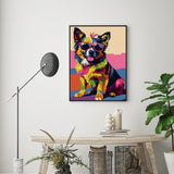 Ninonly Animal Paint by Numbers Kit for Adults Framed Canvas, Colored Dog Paint by Number Arts and Crafts Kits for Adults Beginner with Brushes, Acrylic Painting, 9 * 12 Inch Ninonly