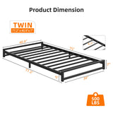 GAOMON 6 Inch Twin Size Metal Platform Bed Frame with Steel Slat Support, Mattress Foundation and No Box Spring Needed, Easy Assembly, Black (Twin) GAOMON