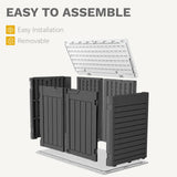 DWVO Outdoor Weather-Resistant Horizontal Storage Shed, 35 Cu Ft Capacity, Lockable and Waterproof, Suitable for Storing Garden Tools, Dark Gray DWVO